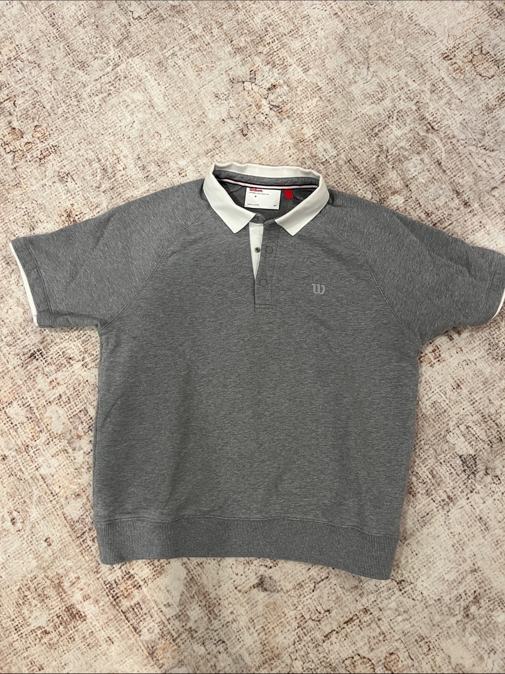 Wilson Gray Polo sweatshirt with White Contrast Collar